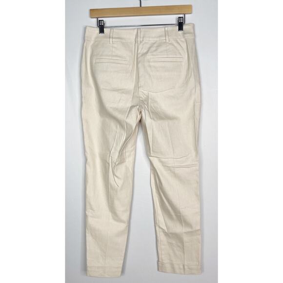 LOFT 2 Cream Almondine The Devin Slim Pants in Twill Ankle Cotton Linen Stretch - Picture 2 of 11